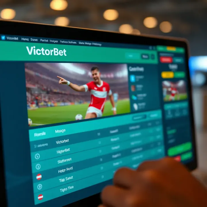 Mobile phone displaying VictorBet app with live sports betting options and easy navigation