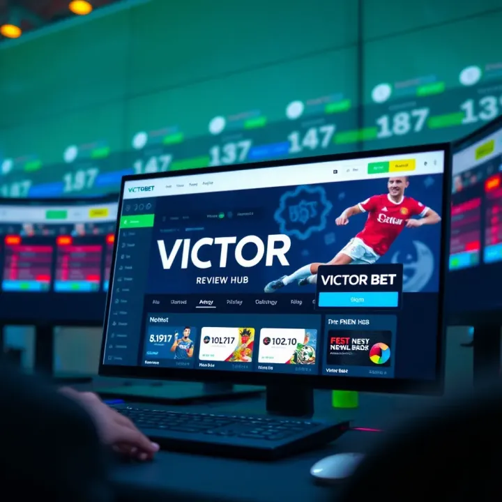 Mobile phone displaying VictorBet betting options with a secure connection symbol