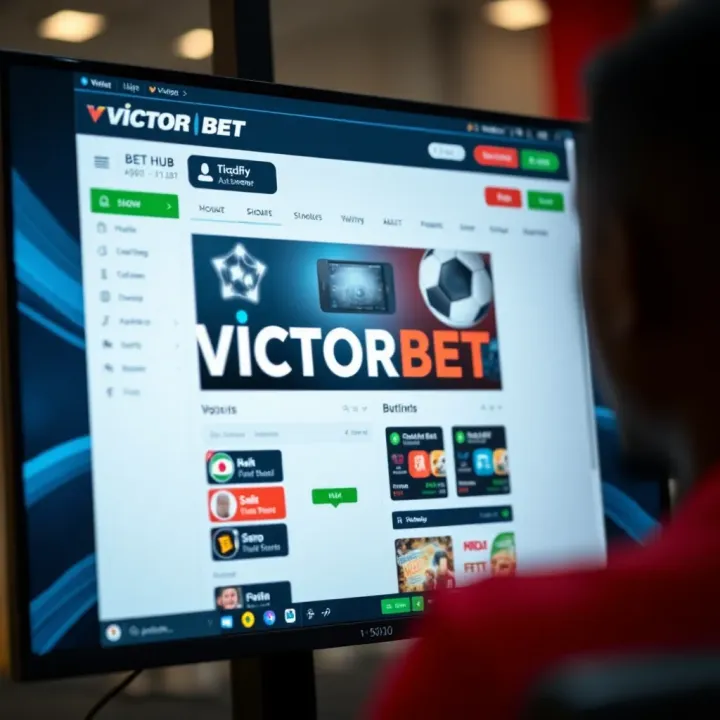 VictorBet Mobile Login Interface with Phone Number Entry Mobile phone displaying VictorBet login screen with phone number input field