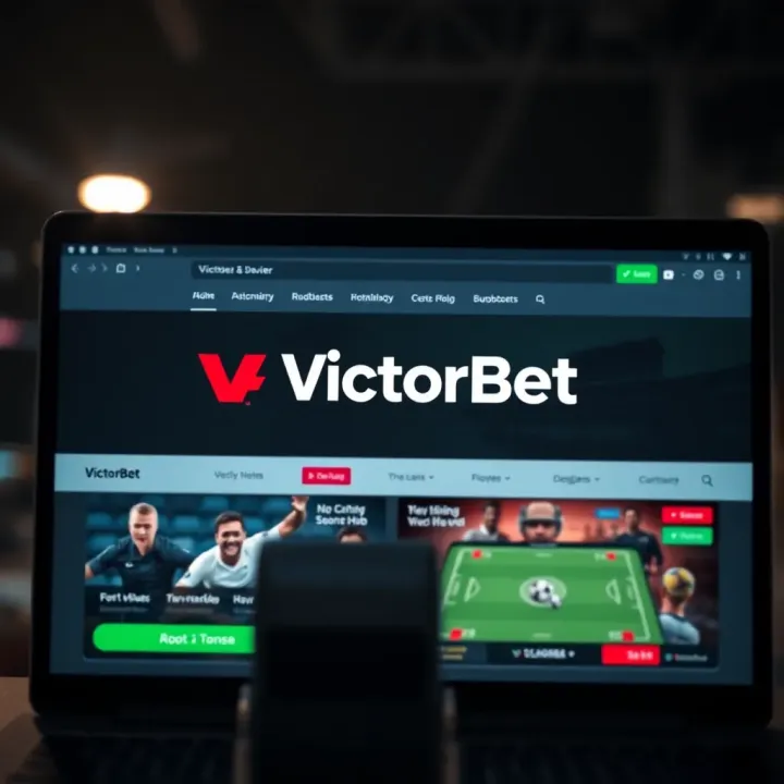 Close-up of smartphone showing VictorBet betting options with payment icons