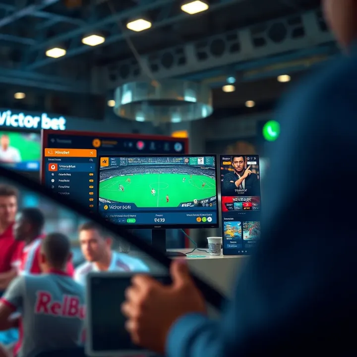Ensuring Safety While Using VictorBet Mobile App Illustration of secure mobile betting with shield and smartphone icons