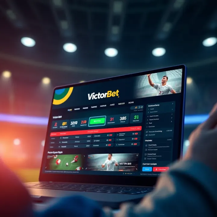 Mobile device displaying VictorBet sports betting app interface with football matches and betting options