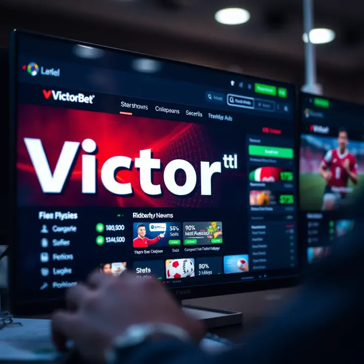 VictorBet app displaying betting options and features on an Android device