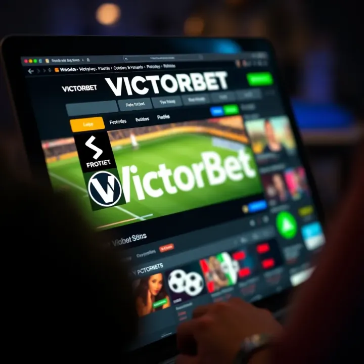 Mobile phone displaying VictorBet app interface with betting options