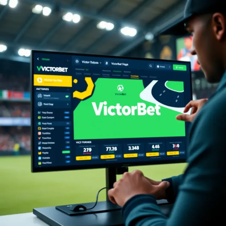 User navigating VictorBet app interface to check live betting odds and match details