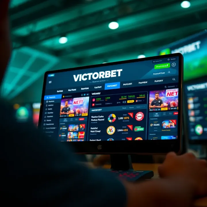 VictorBet sports betting platform interface showcasing live football betting options