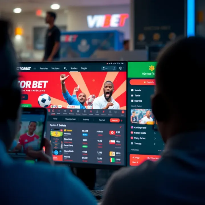 Manchester City fan cheering in a vibrant Nigerian sports bar with a live match on screen