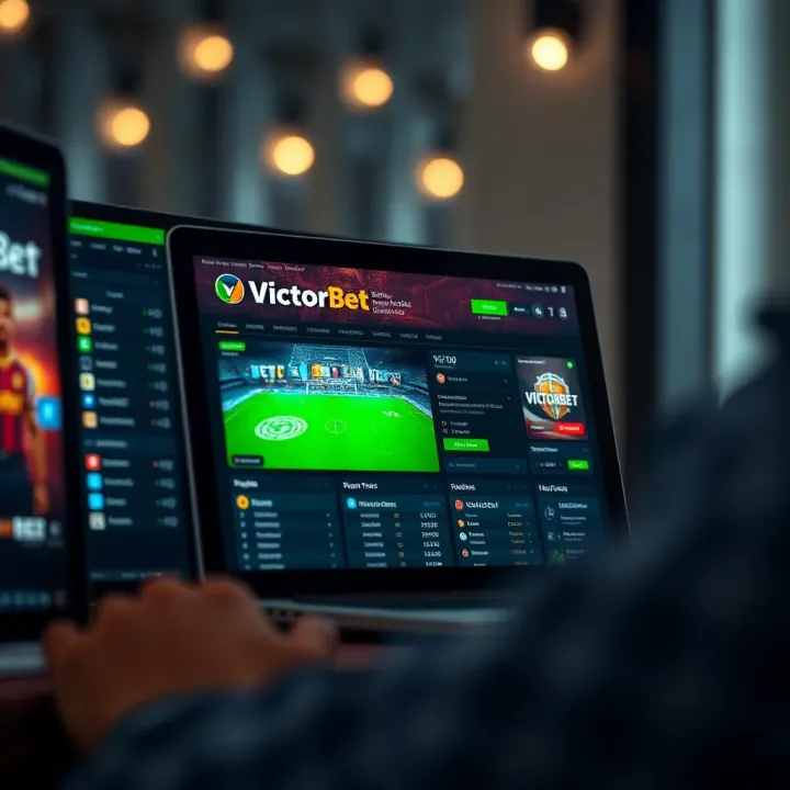 VictorBet Mobile Betting Navigation Mobile device showing VictorBet betting options and navigation menu on a clear and user-friendly interface
