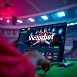 Mobile device displaying VictorBet Partners app interface with features highlighted
